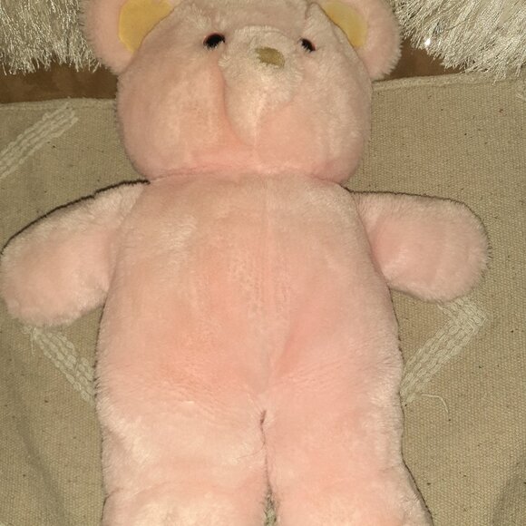 VINTAGE 1985 DAKIN PINK VERY SOFT CUDDLY PLUSH TEDDY BEAR 14" STUFFED ANIMAL - Picture 3 of 7